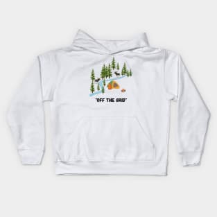 Off the Grid camping, moose at the river Kids Hoodie